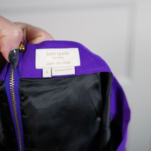 Kate Spade Womens Kylie Jewelbox Purple Colorful Striped Tweed Mini Skirt Size 4 - Picture 5 of 8